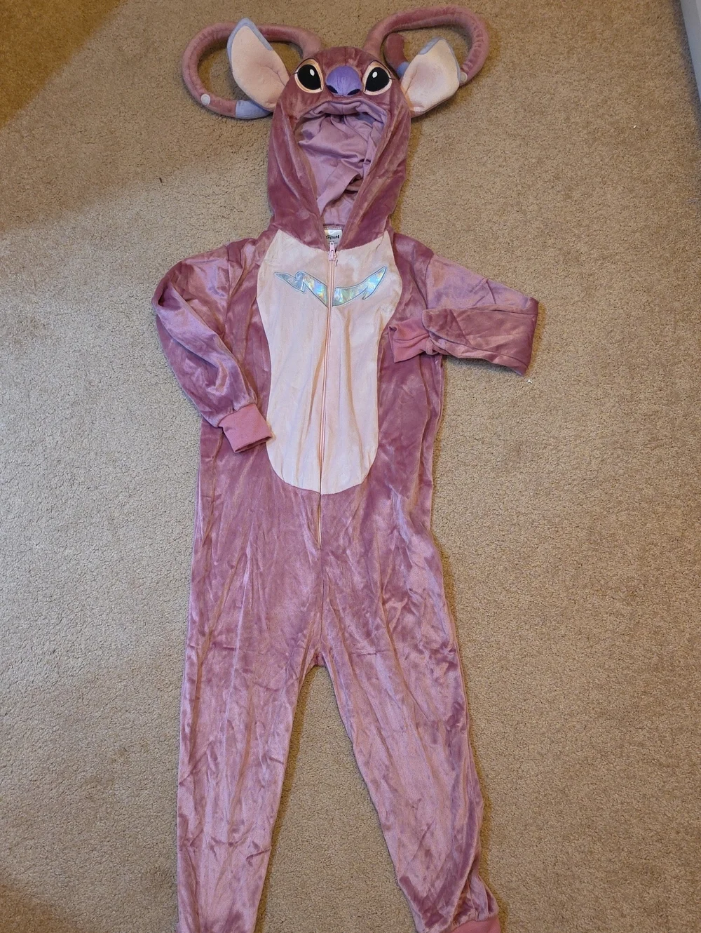Disney Pink Plush Hooded Onesie with Iridescent Accent